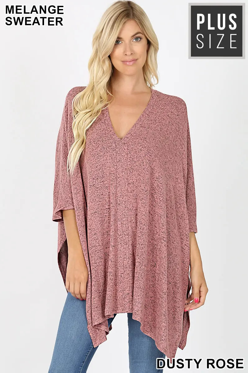 PLUS BRUSHED MELANGE SWEATER   DUSTY ROSE - Cathy,s new look 